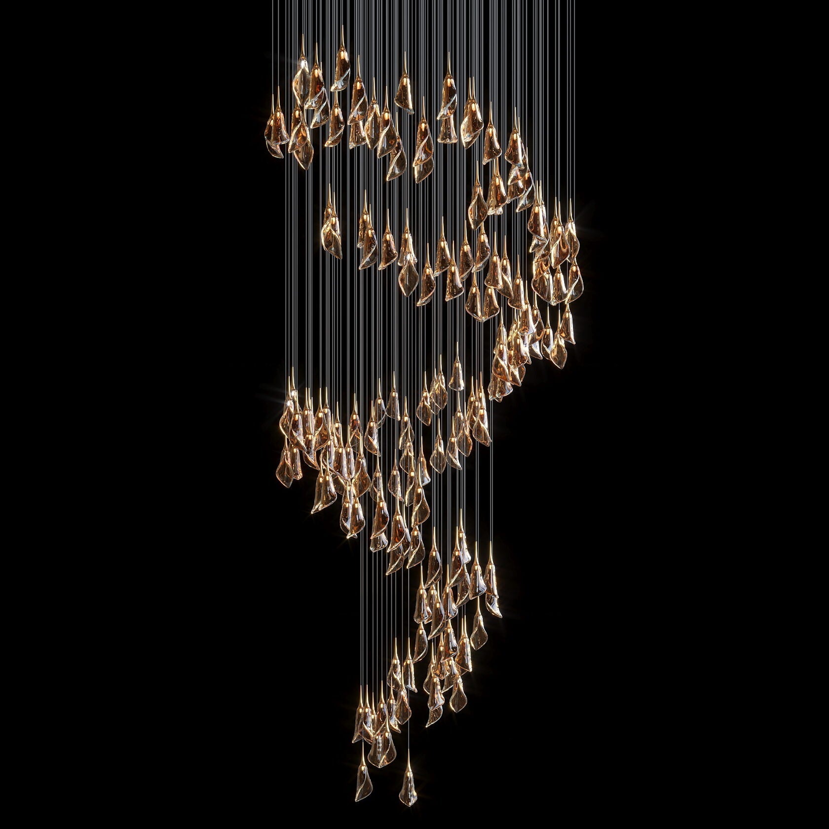 Crystal Petal Drop Chandelier