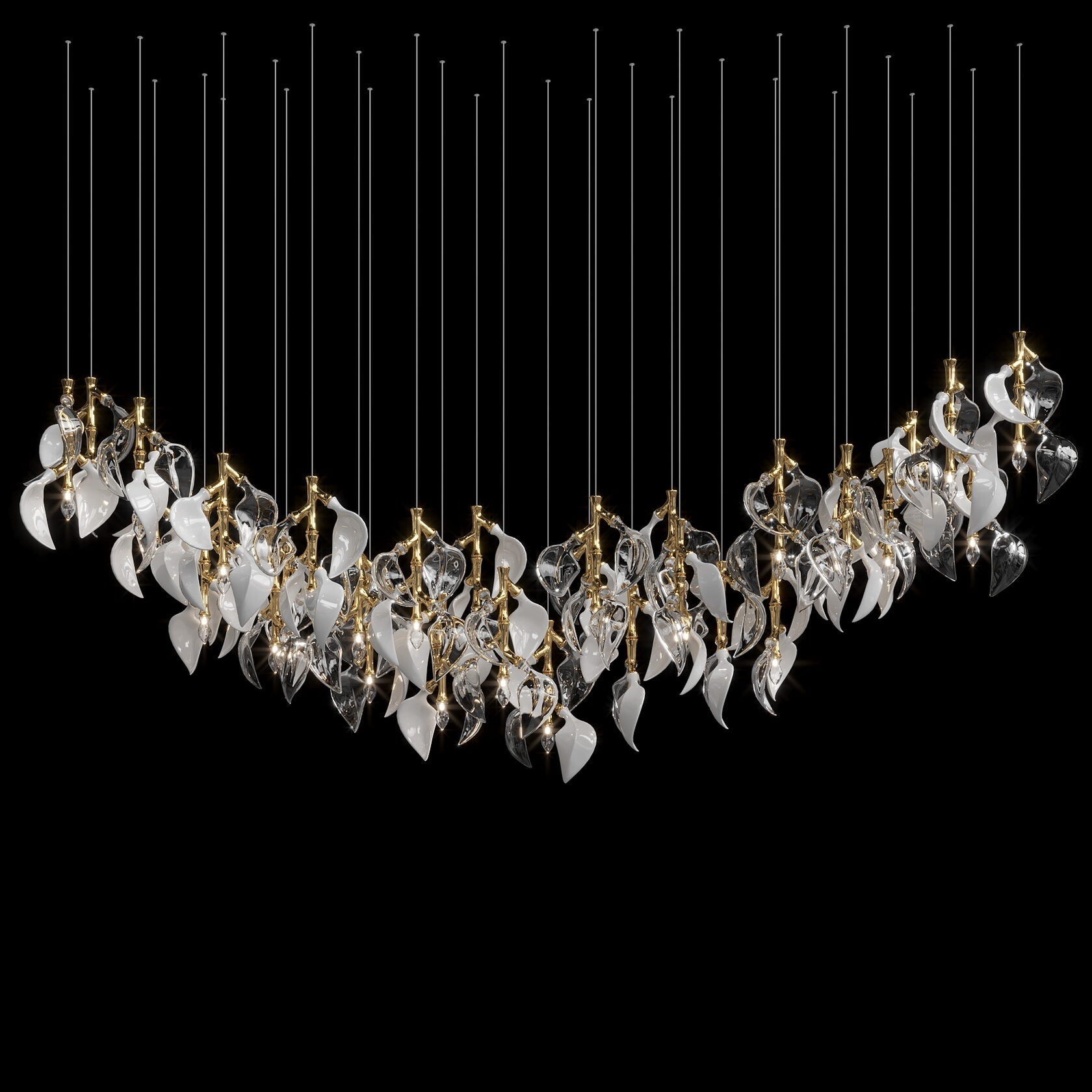 White Calla Cascade Chandelier