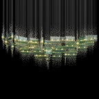 Green Crystal Rain Chandelier