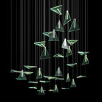 Green Prism Kite Chandelier