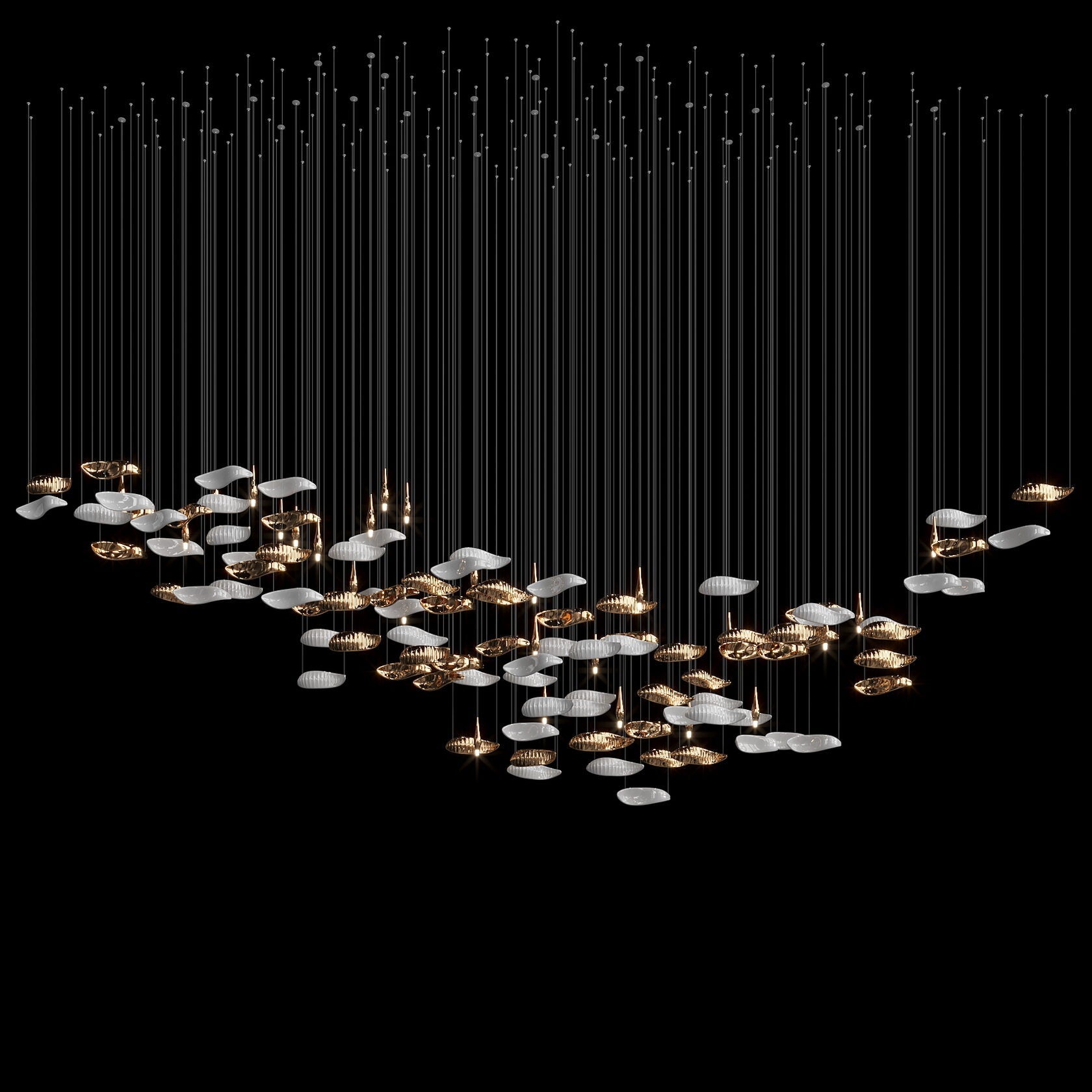 Amber Glass Drift Chandelier