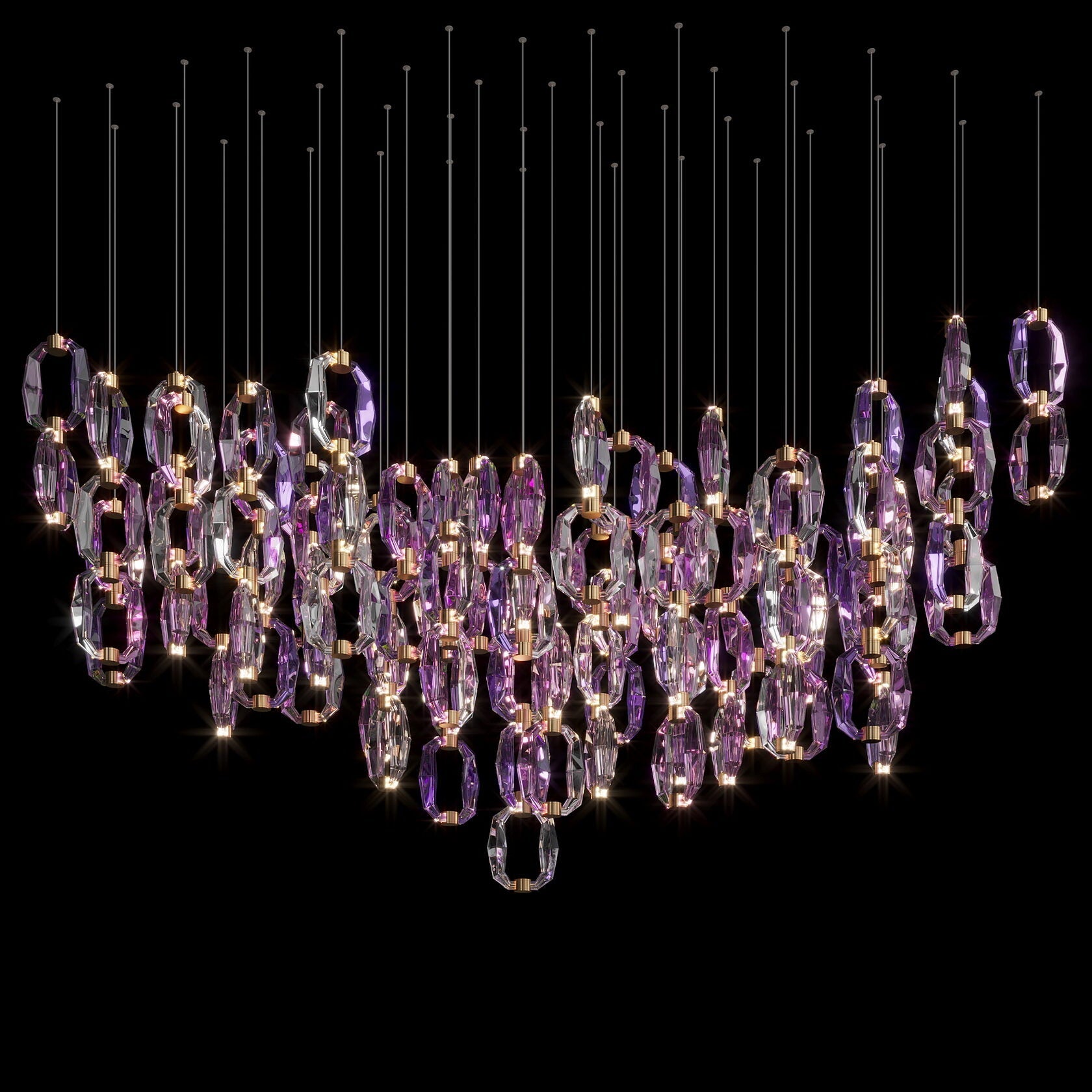 Violet Crystal Link Chandelier
