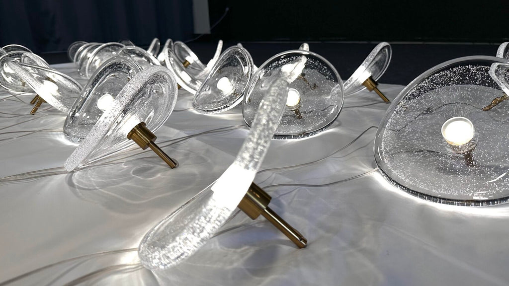 Bubble Glass Pebble Cascade Chandelier