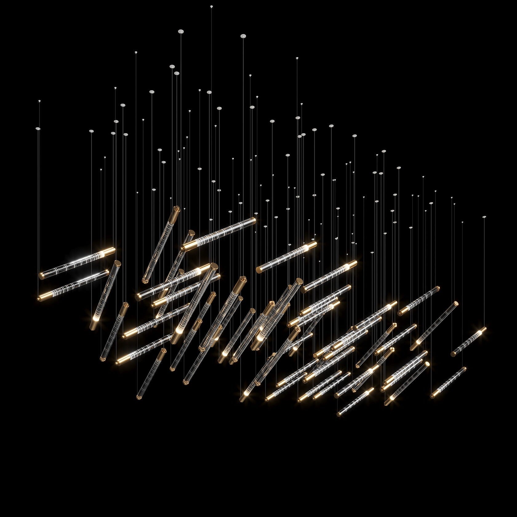 Linear Spark Scatter Chandelier