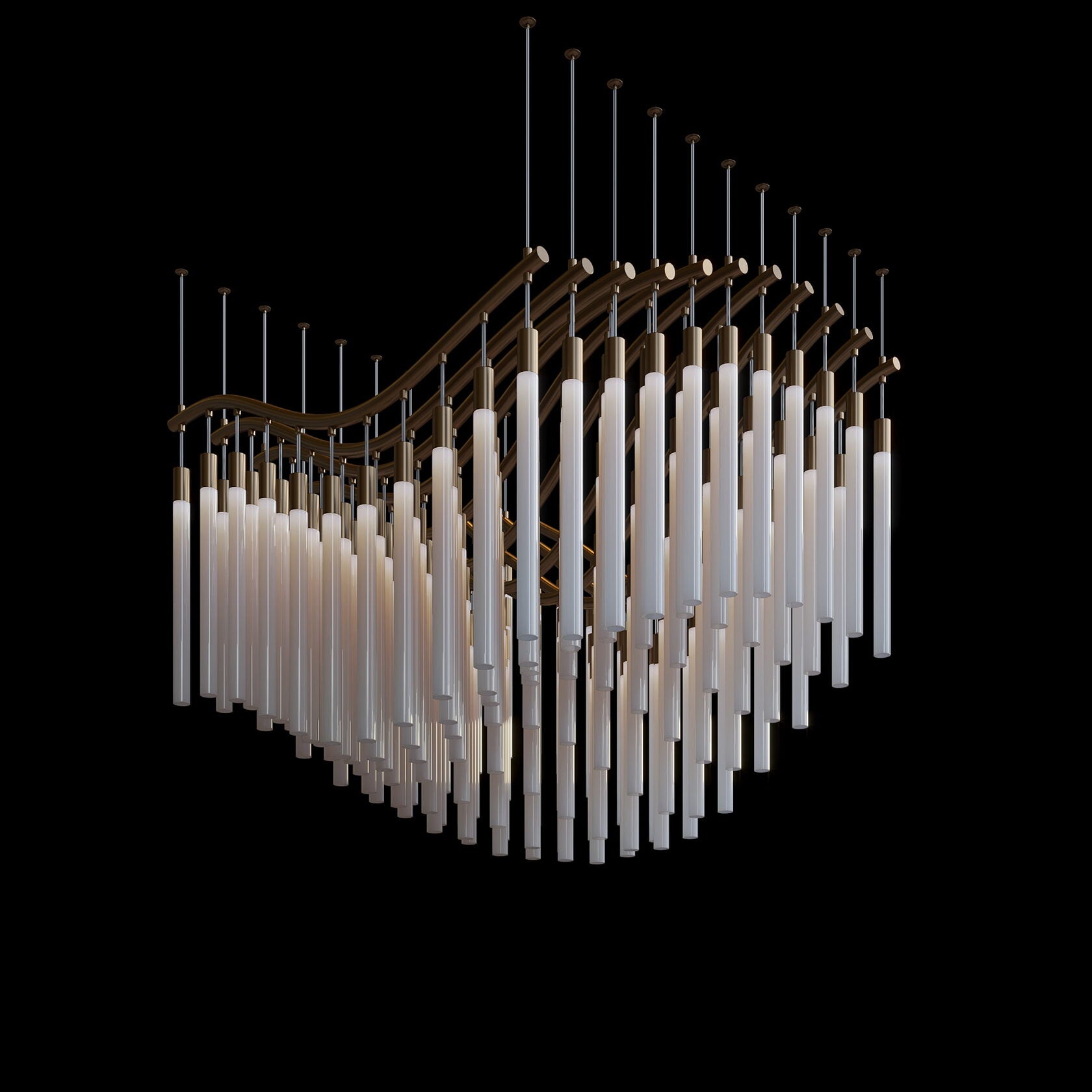 Ivory Column Wave Chandelier