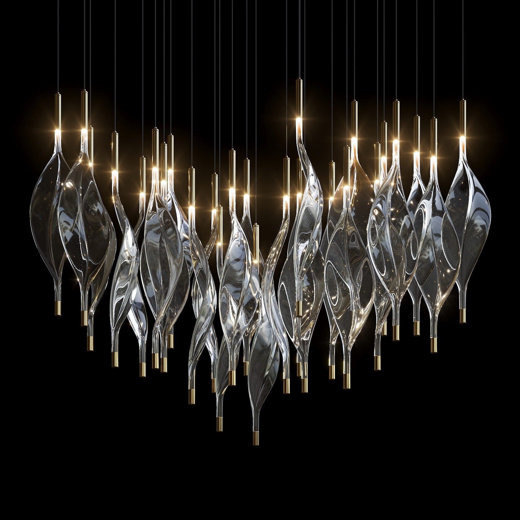 Crystal Flame Drop Chandelier