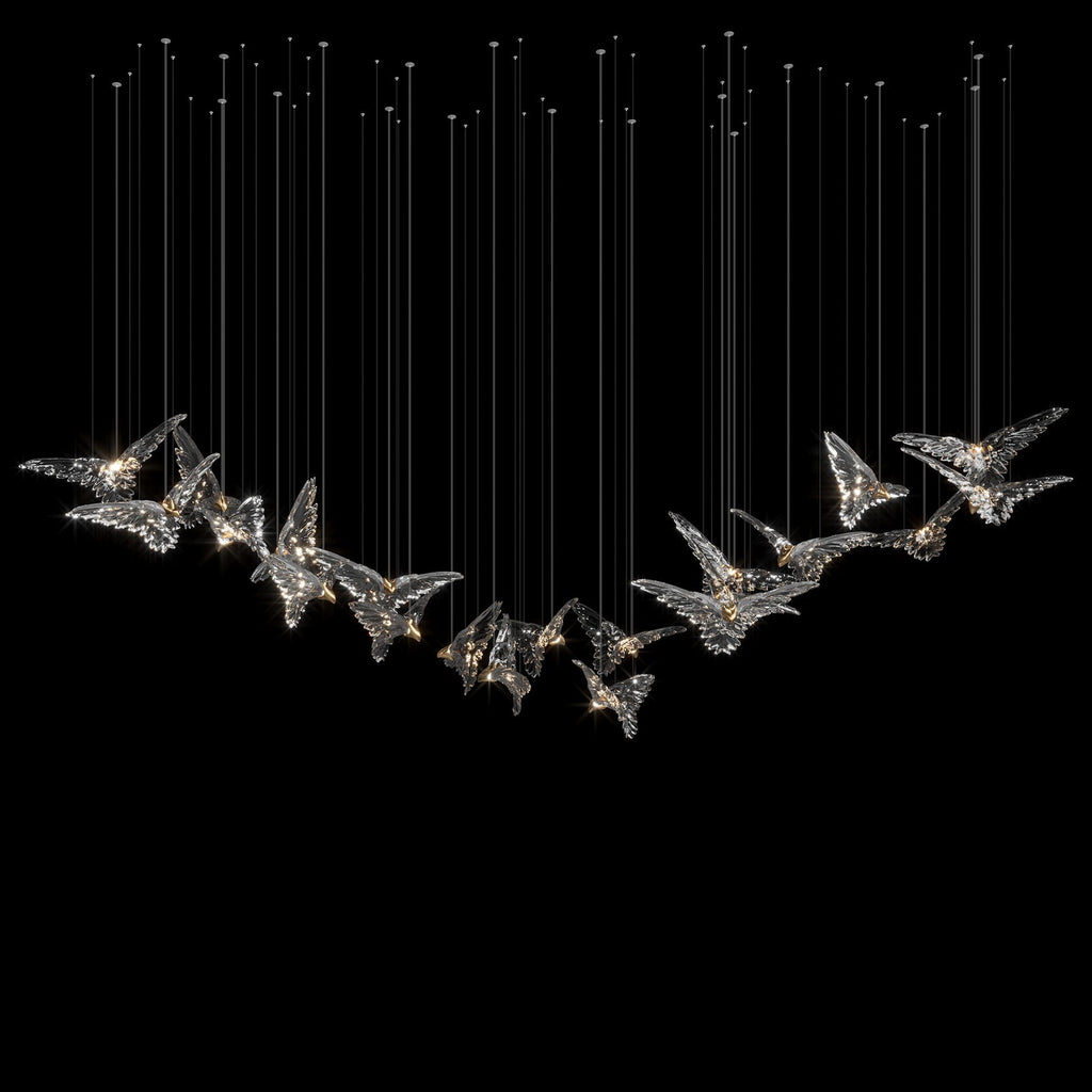 Crystal Bird Flock Chandelier