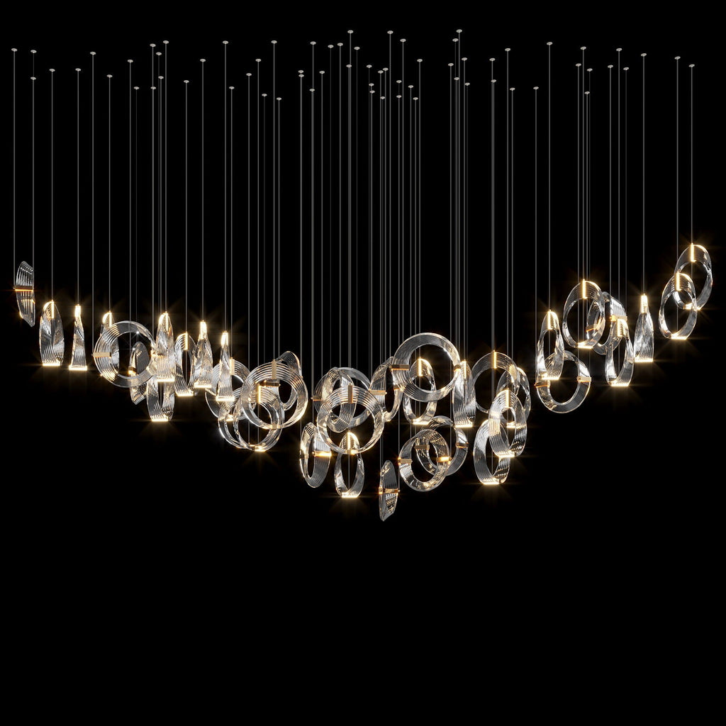 Crystal Crescent Cascade Chandelier
