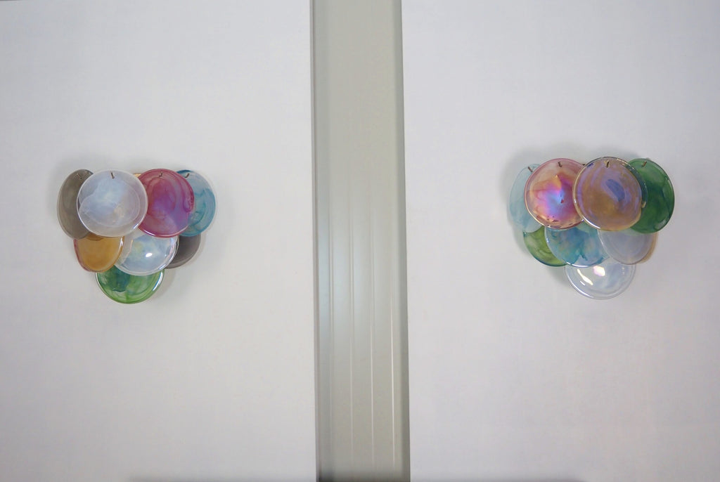 Murano Wall Lamp | 10 Multicolour Disc Glass | Set of 2
