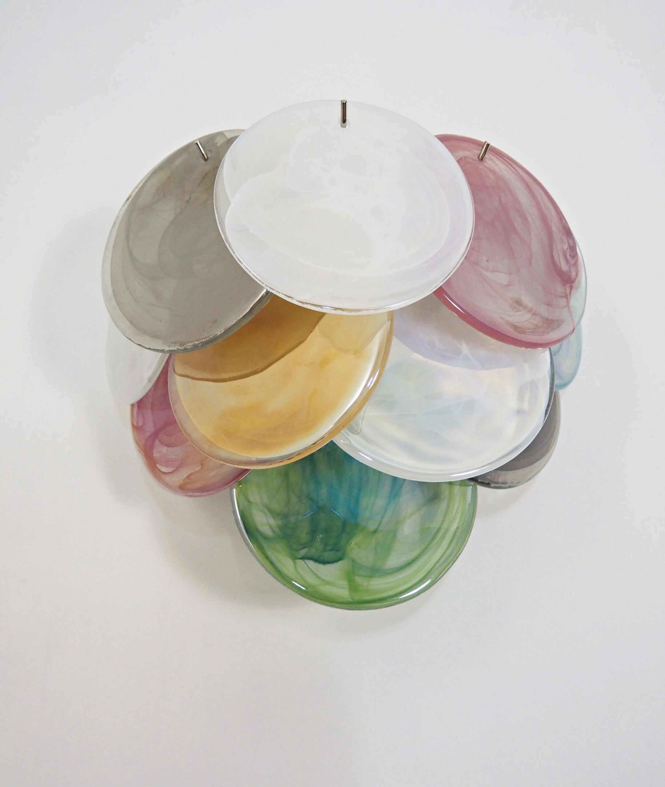Murano Wall Lamp | 10 Multicolour Disc Glass | Set of 2