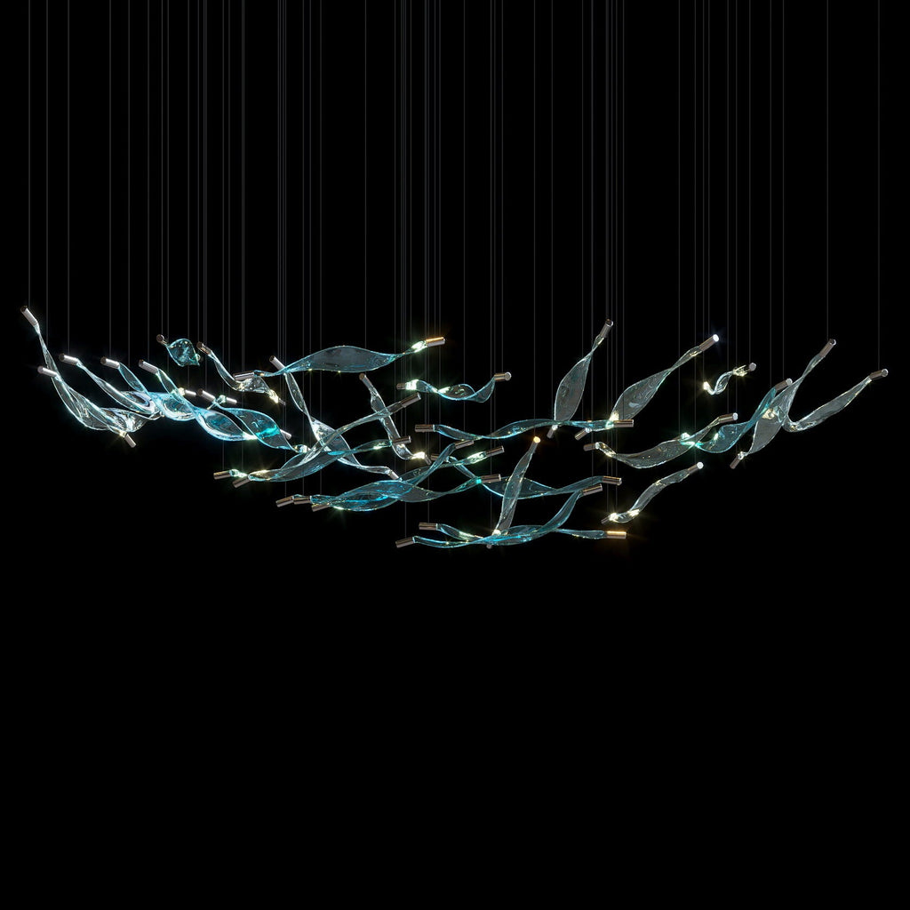 Blush Ribbon Wave Chandelier