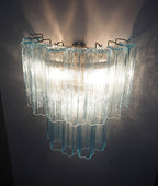 Murano Wall Lamp | 13 Blue Glass Tubes | Set of 2