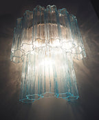Murano Wall Lamp | 13 Blue Glass Tubes | Set of 2