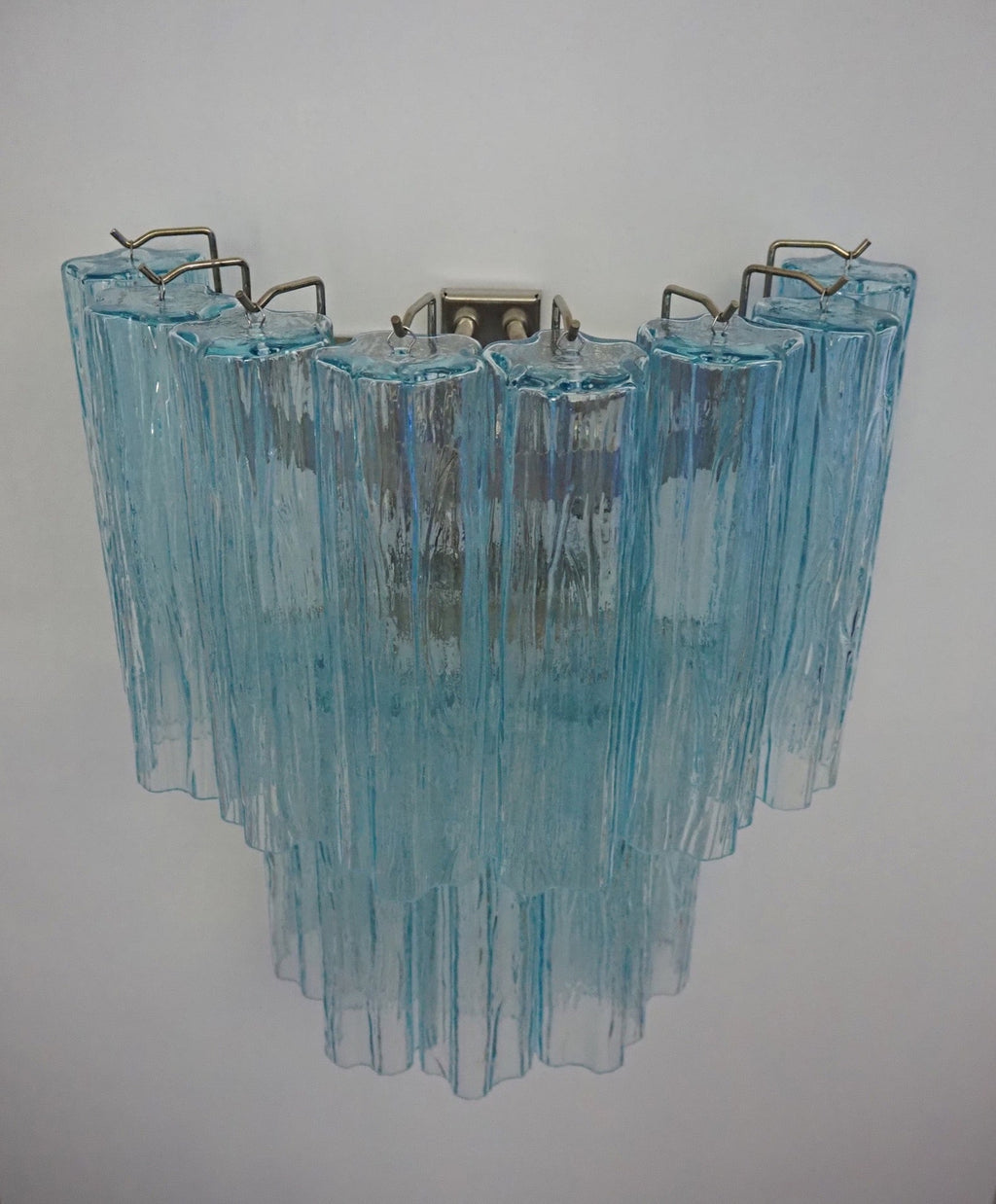 Murano Wall Lamp | 13 Blue Glass Tubes | Set of 2