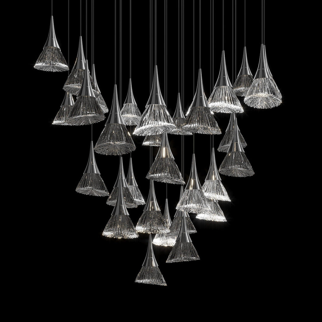 Crystal Fringe Cone Chandelier