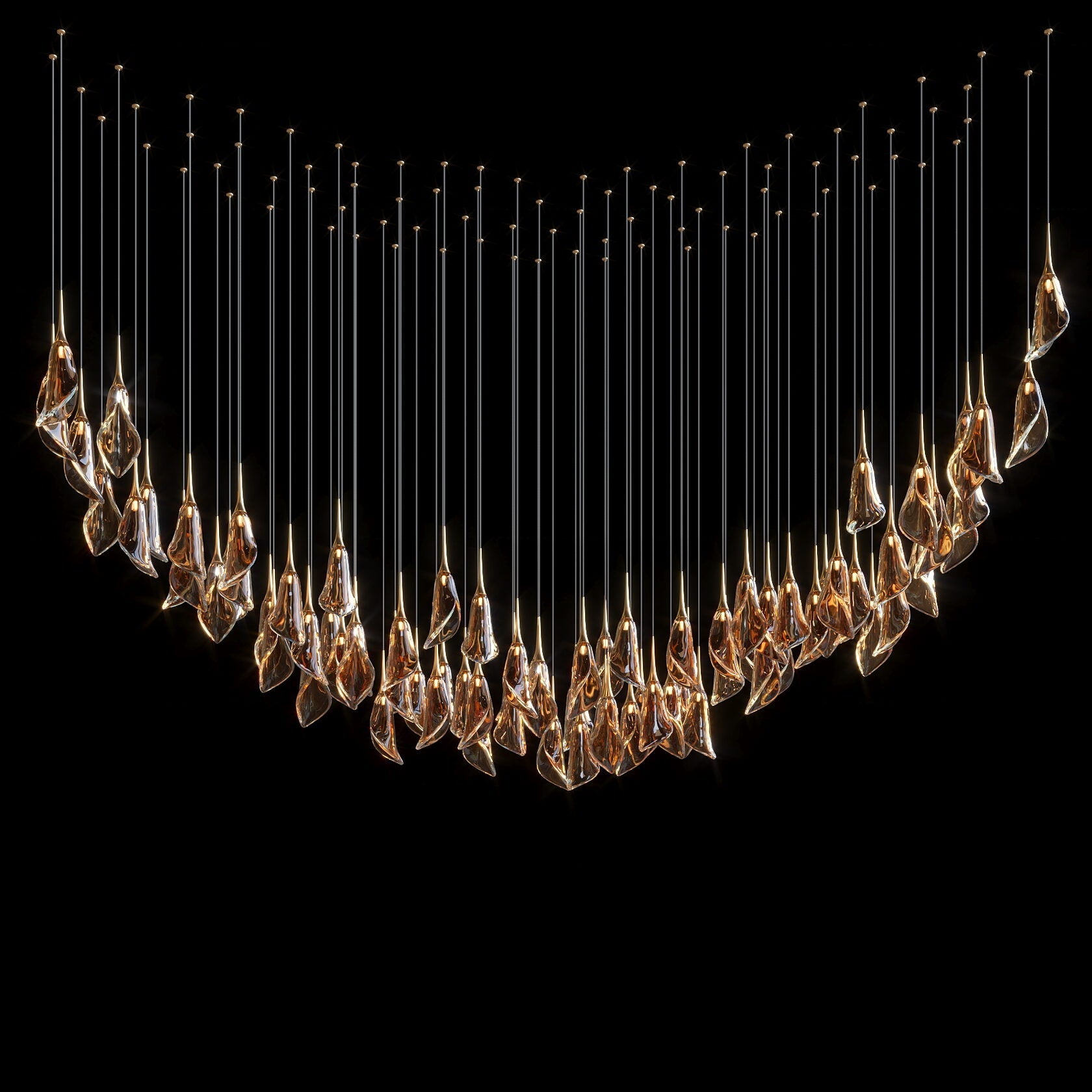 Crystal Petal Drop Chandelier