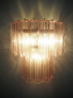 Murano Wall Lamp | 13 Pink Tube Glass | Set of 2