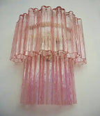 Murano Wall Lamp | 13 Pink Tube Glass | Set of 2