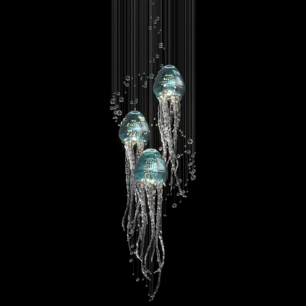 Aqua Jellyfish Chandelier