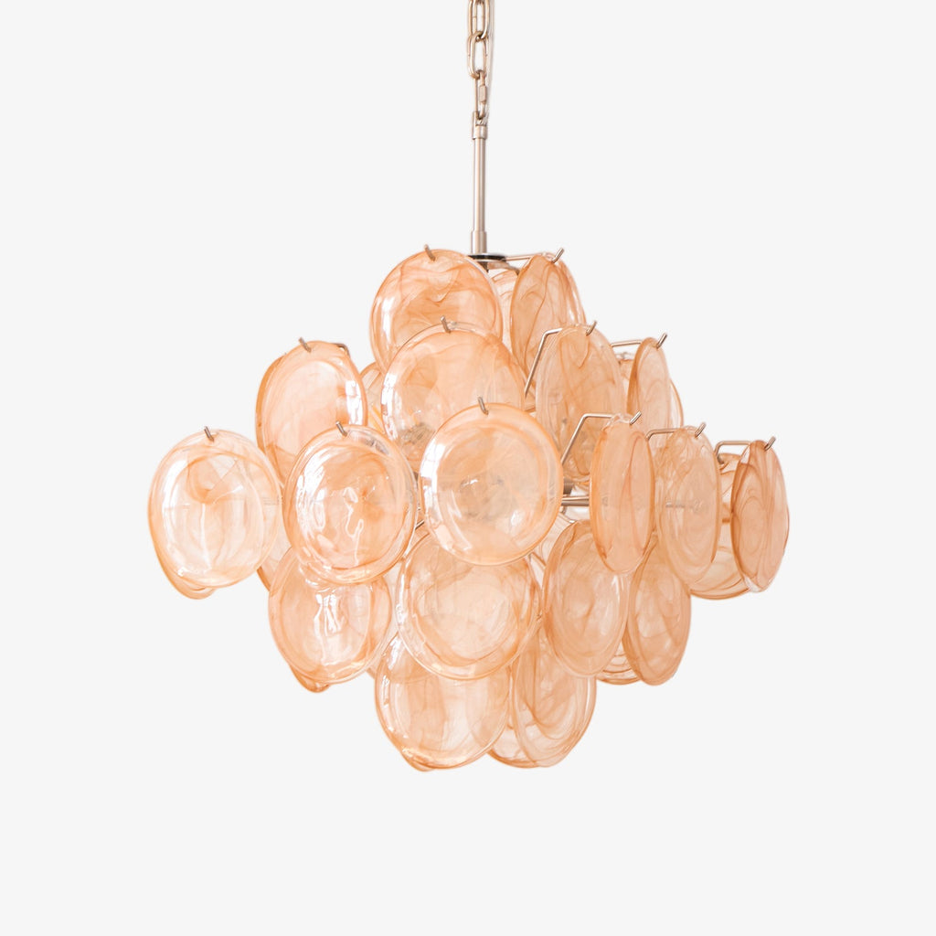 Aurelia Apricot Glass Chandelier Glass lighting by Bling Lighting Studio