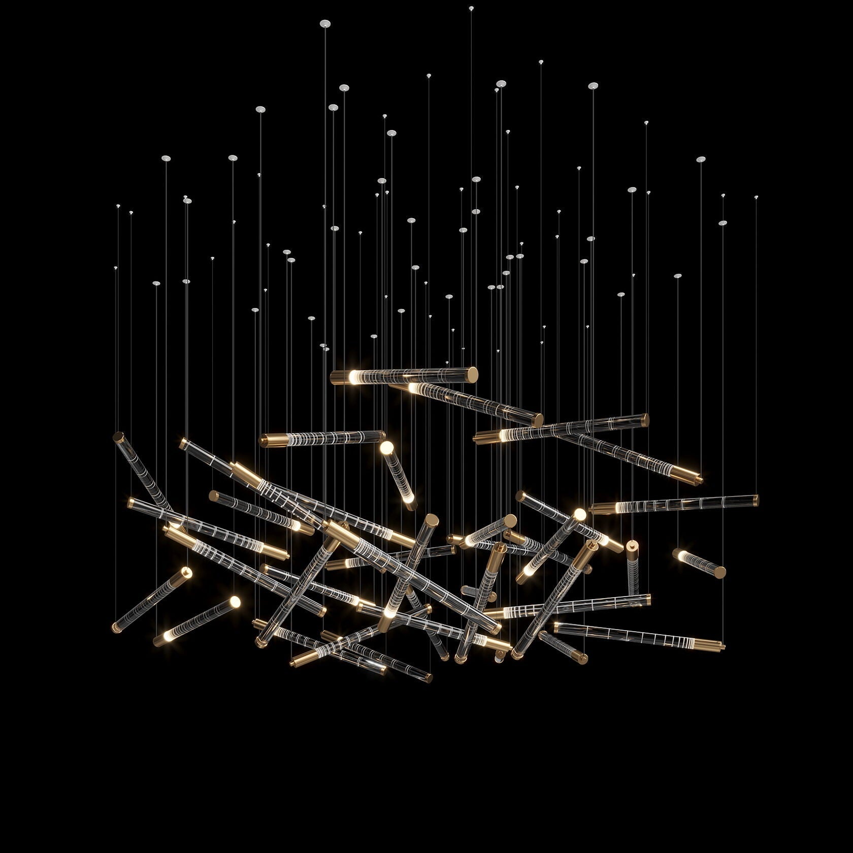 Linear Spark Scatter Chandelier