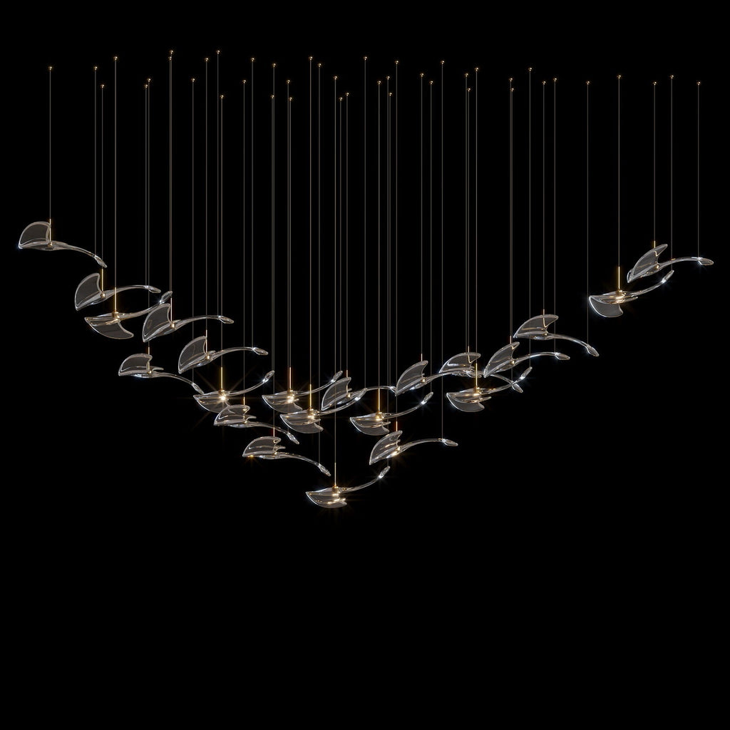 Glass Swallow Flight Chandelier