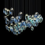 Blue Glass Ring Cluster Chandelier