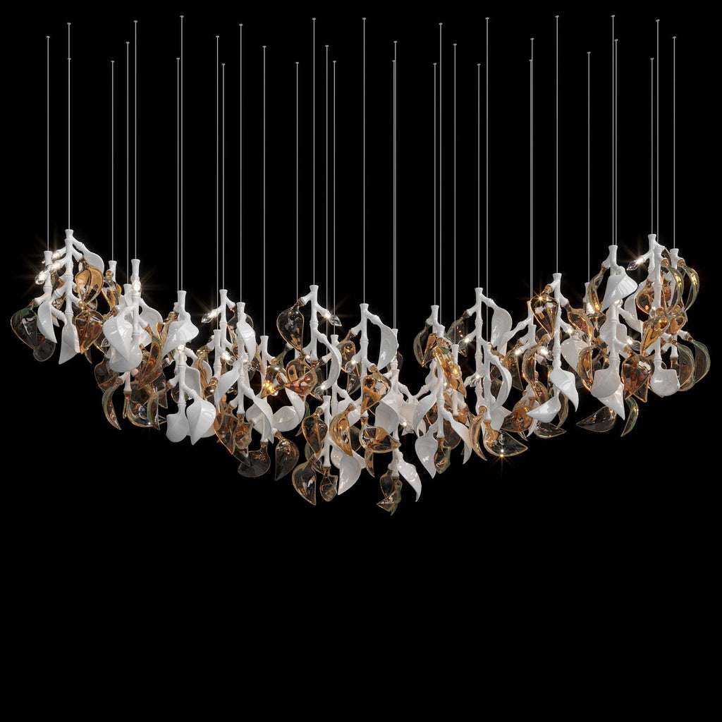 White Calla Cascade Chandelier