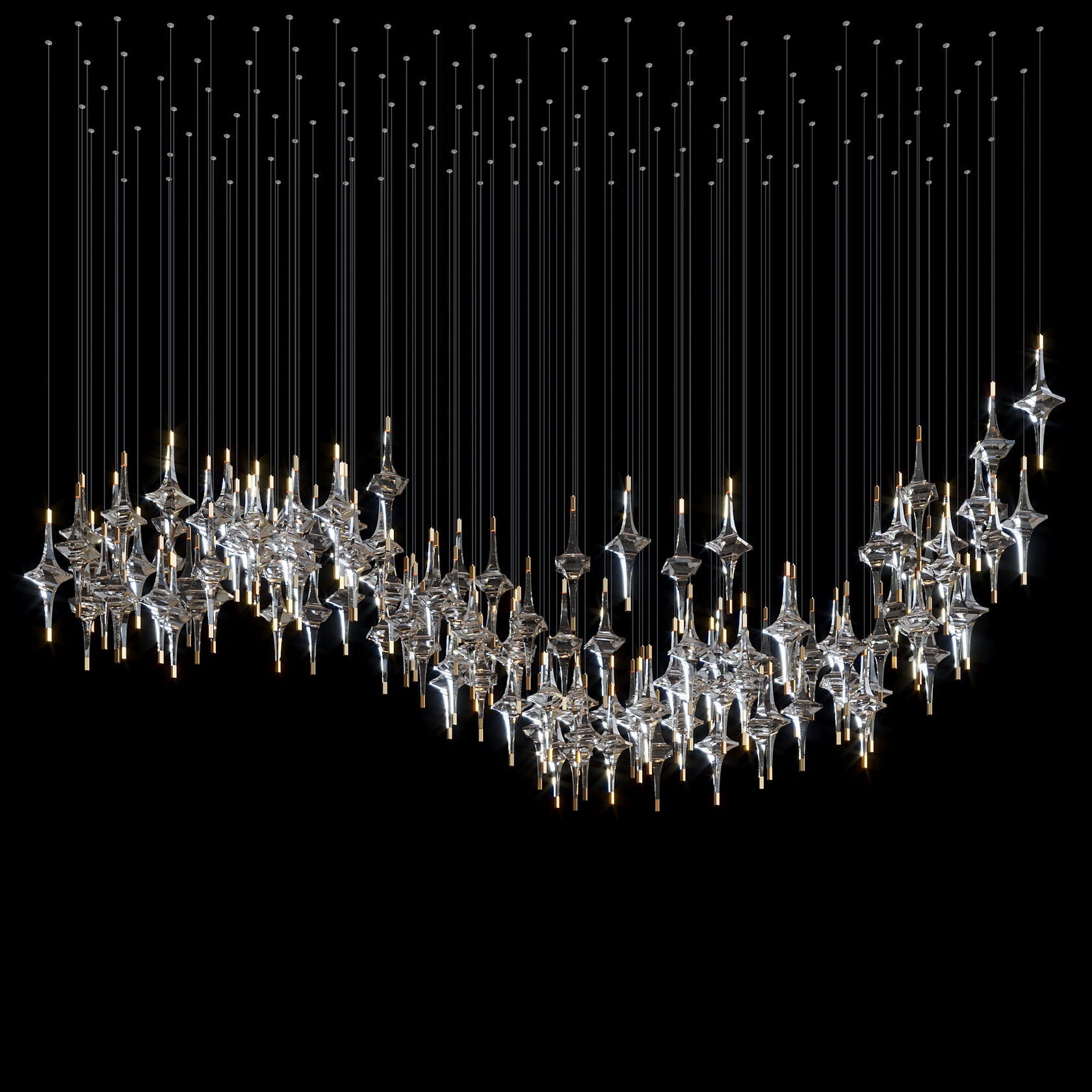 Crystal Diamond Rain Chandelier