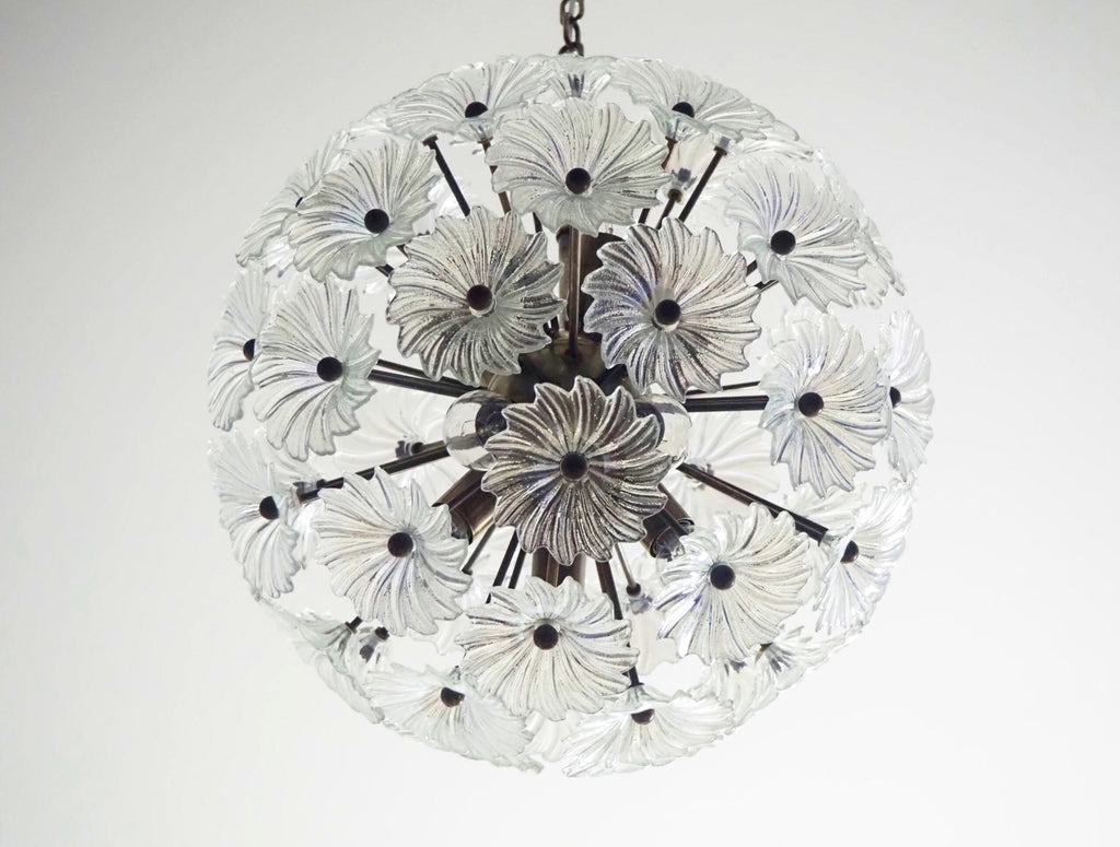 Murano Chandelier | 51 Clear Daisy Glass detail by Bling Lighting Studio