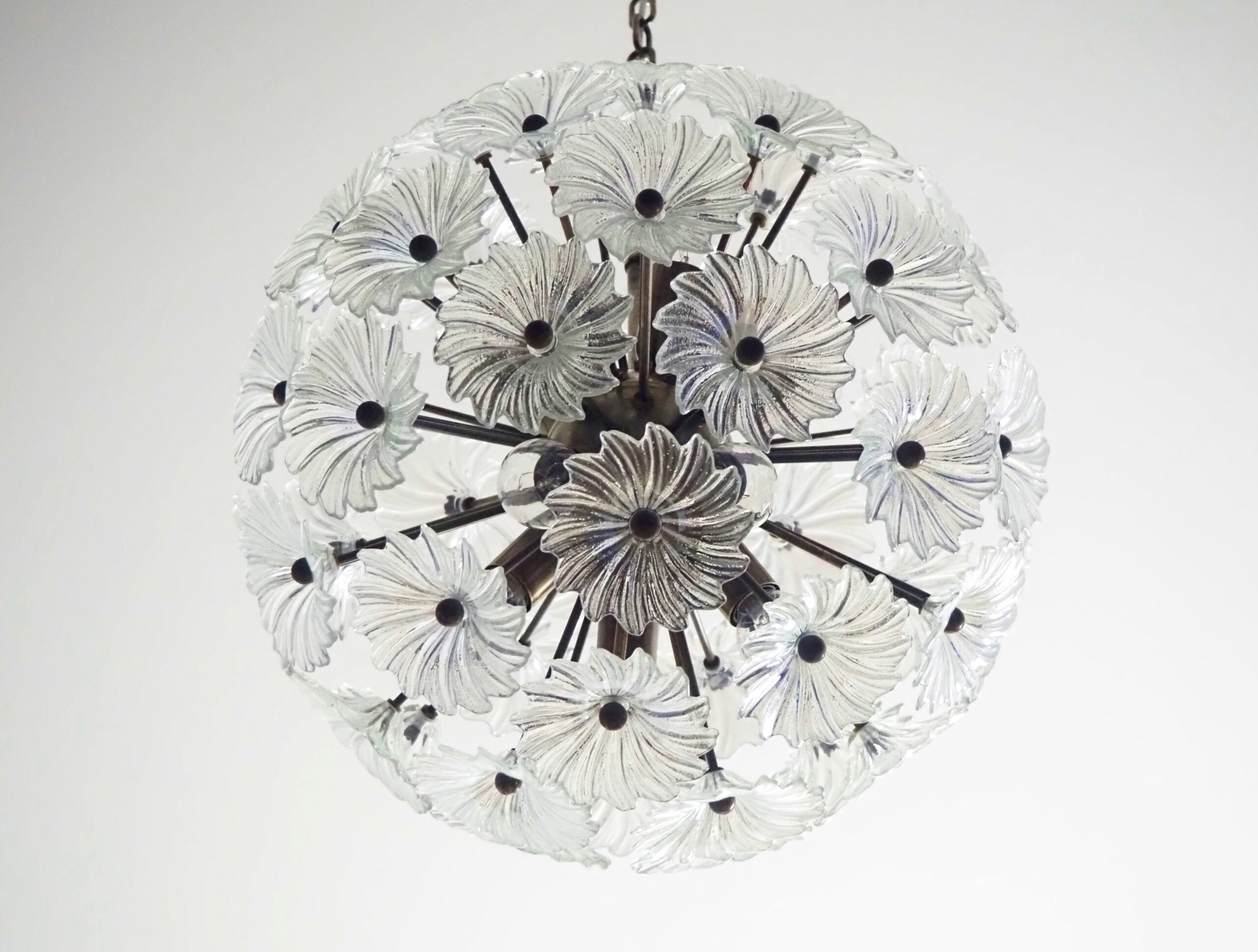 Murano Chandelier | 51 Clear Daisy Glass detail by Bling Lighting Studio