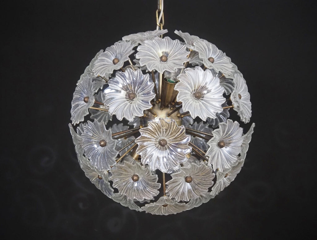Murano Chandelier | 51 Clear Daisy Glass by Bling Lighting Studio