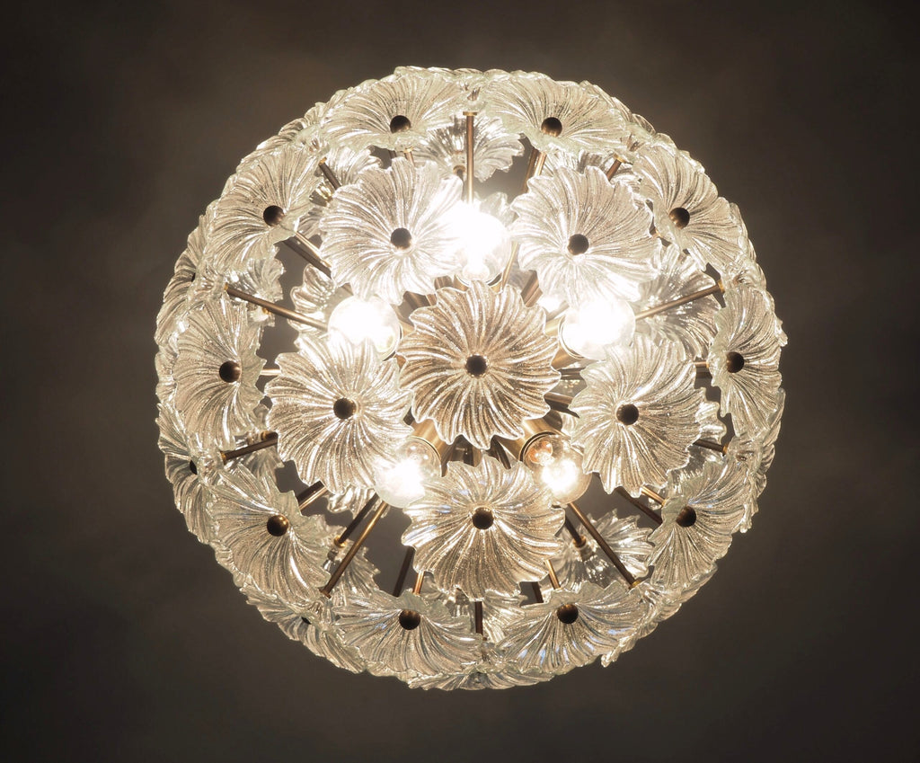 Murano Chandelier | 51 Clear Daisy Glass detail by Bling Lighting Studio