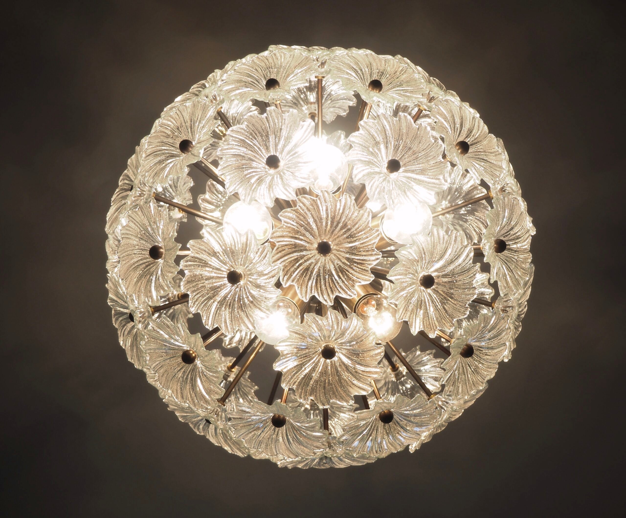 Murano Chandelier | 51 Clear Daisy Glass detail by Bling Lighting Studio