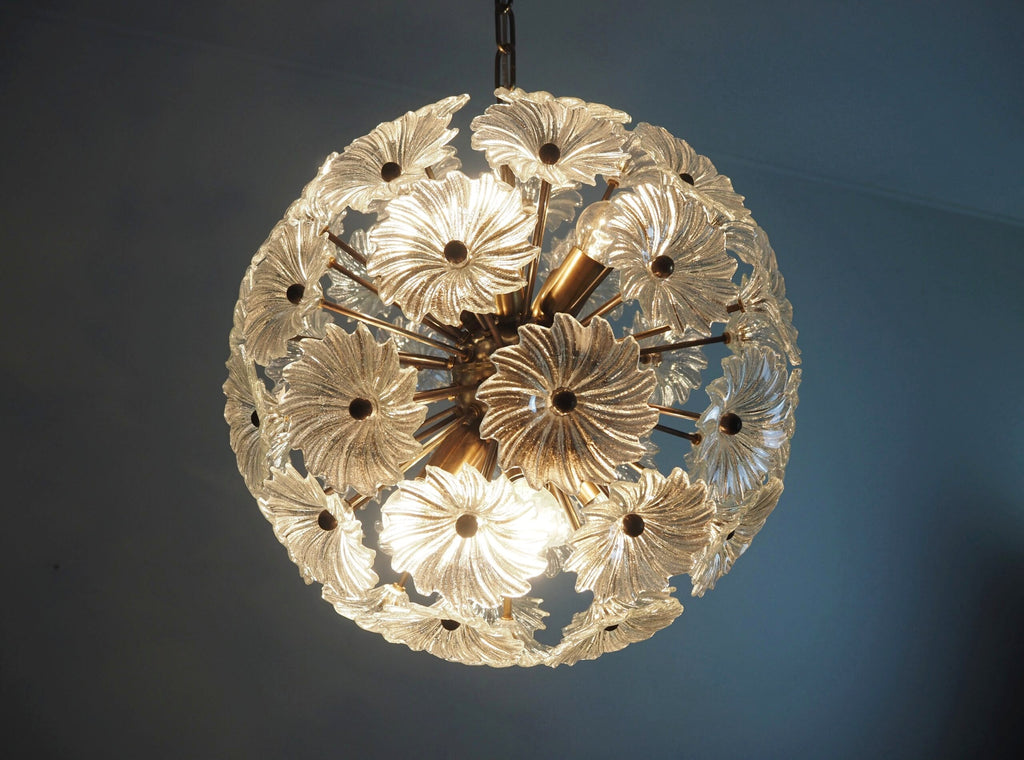 Murano Chandelier | 51 Clear Daisy Glass detail by Bling Lighting Studio
