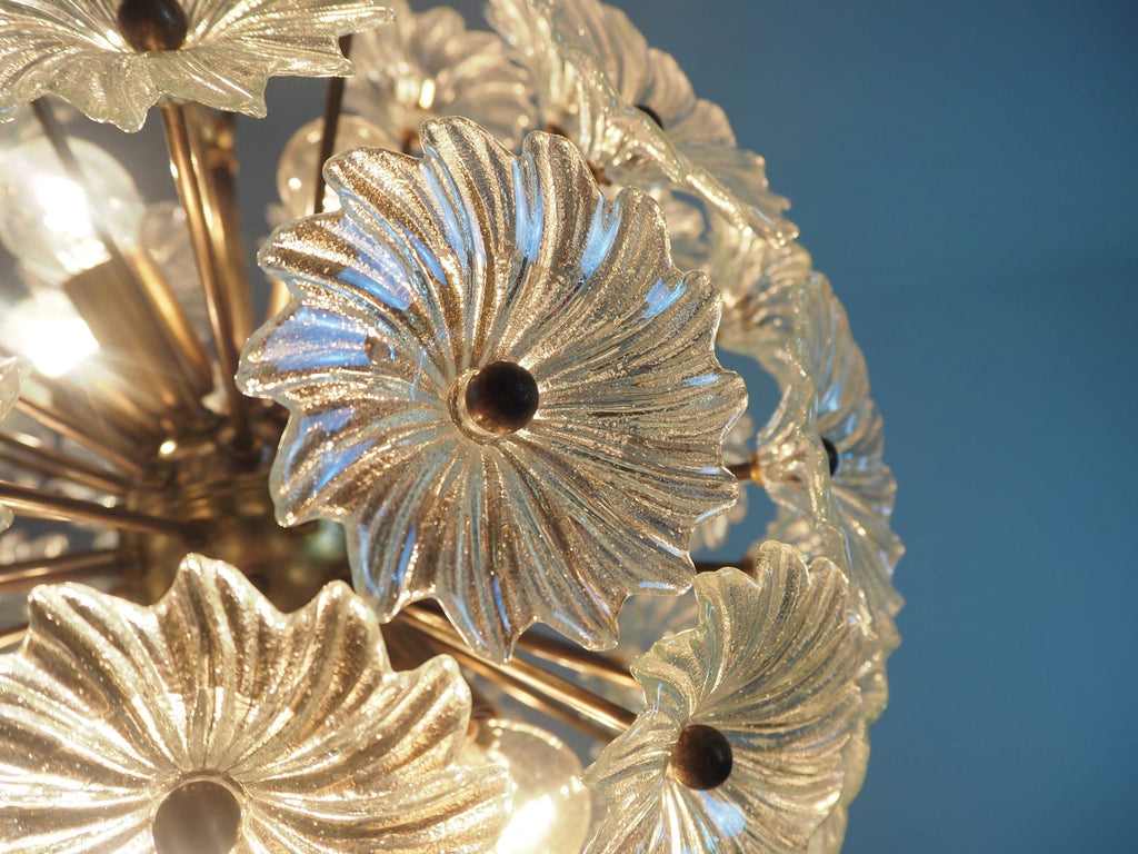 Murano Chandelier | 51 Clear Daisy Glass detail by Bling Lighting Studio