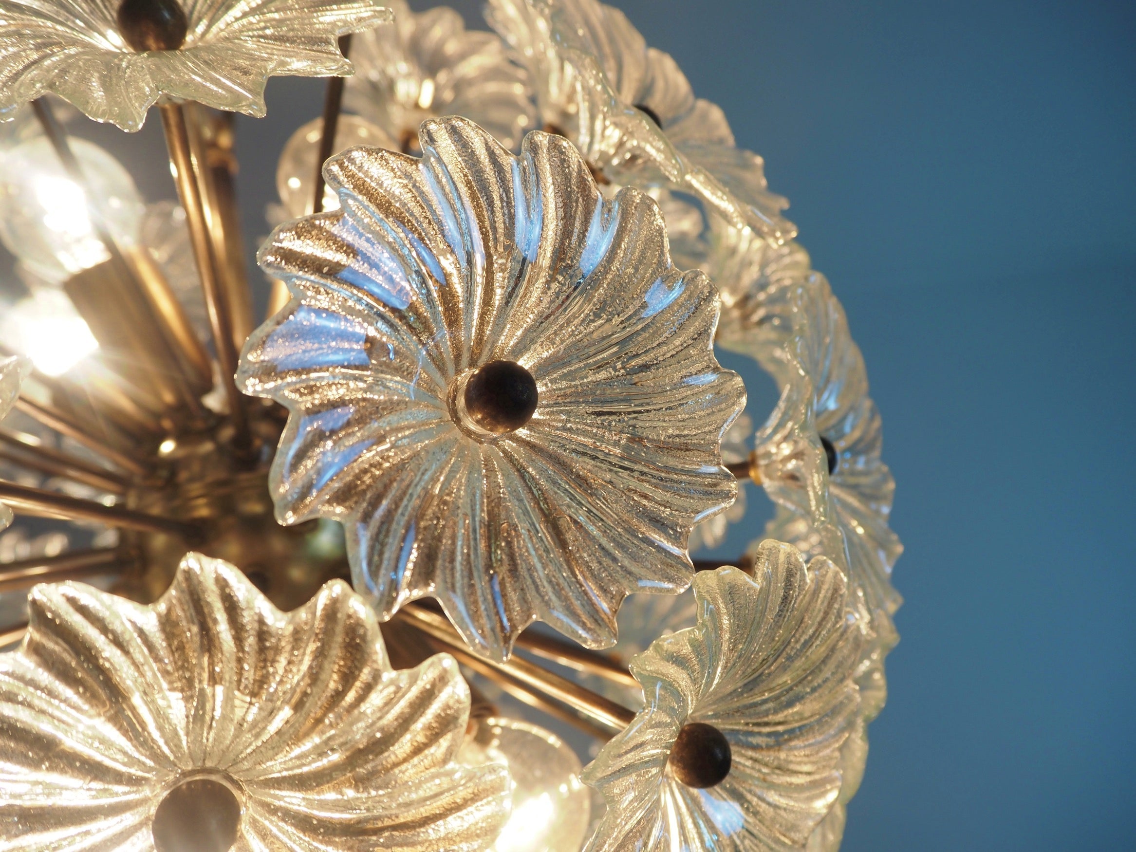 Murano Chandelier | 51 Clear Daisy Glass detail by Bling Lighting Studio