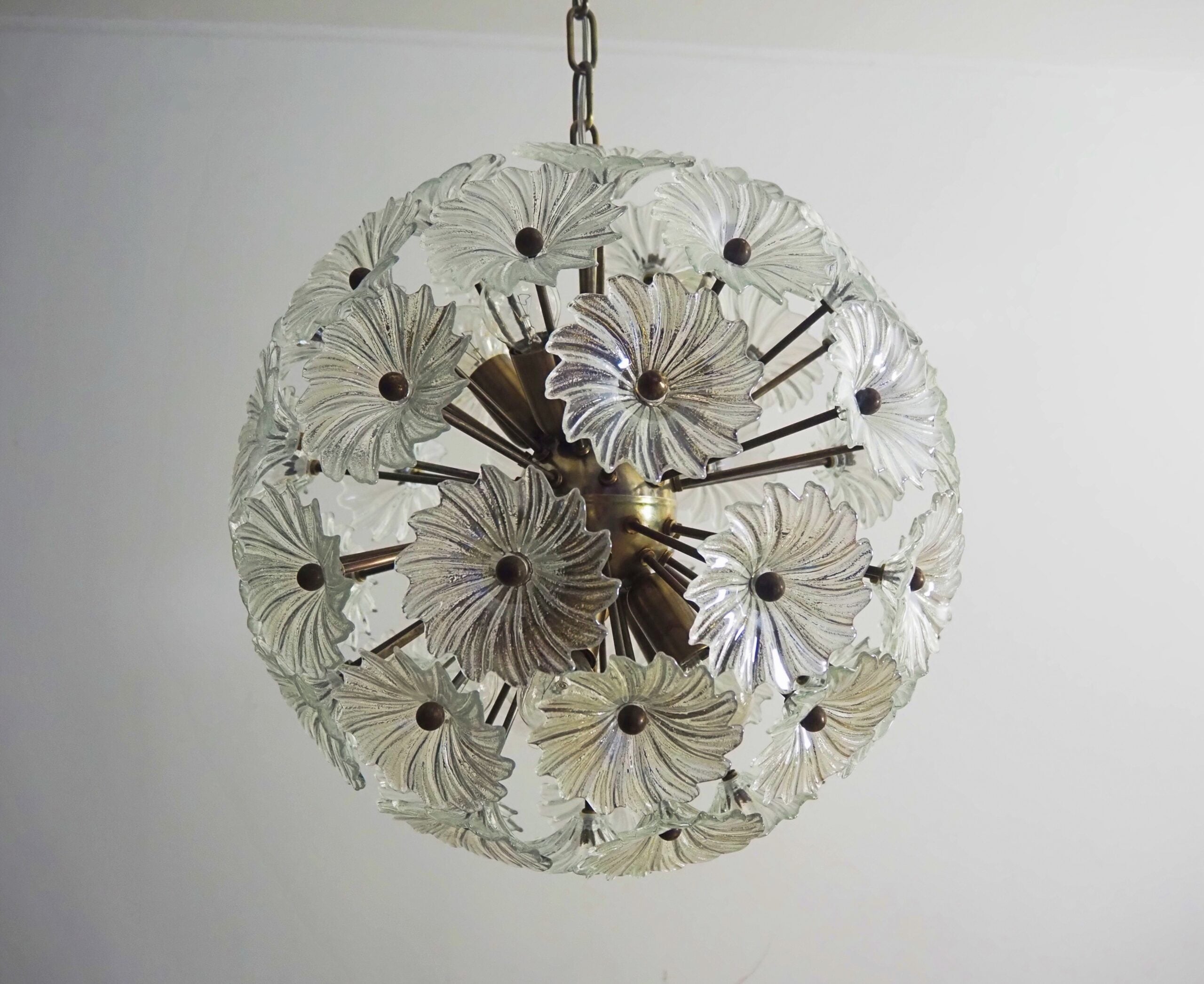 Murano Chandelier | 51 Clear Daisy Glass detail by Bling Lighting Studio