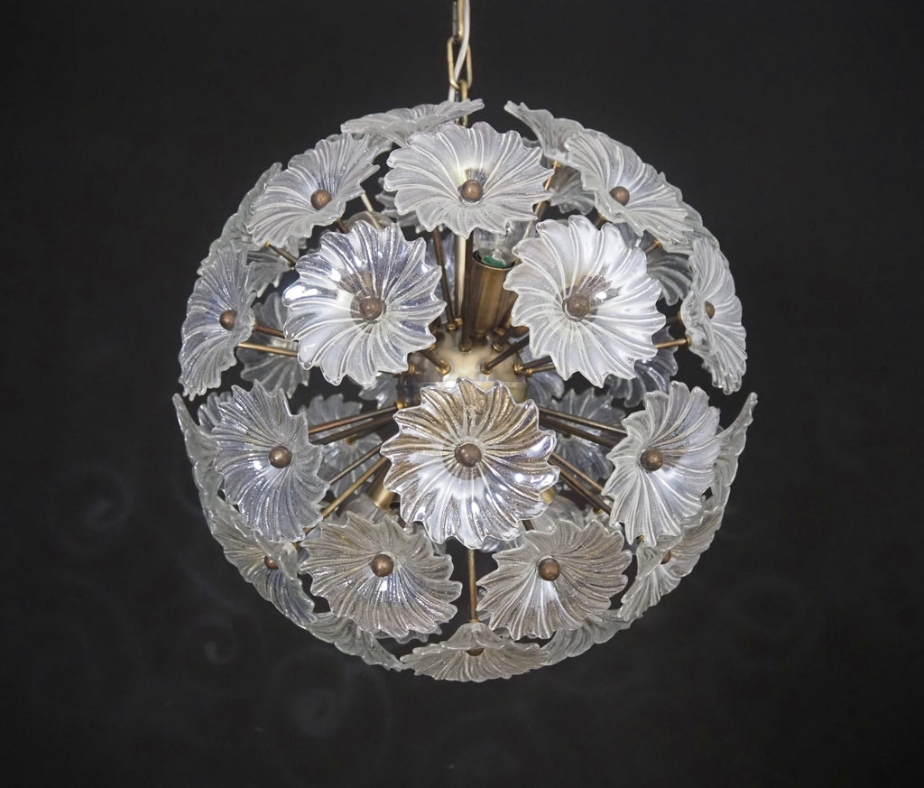 Murano Chandelier | 51 Clear Daisy Glass detail by Bling Lighting Studio