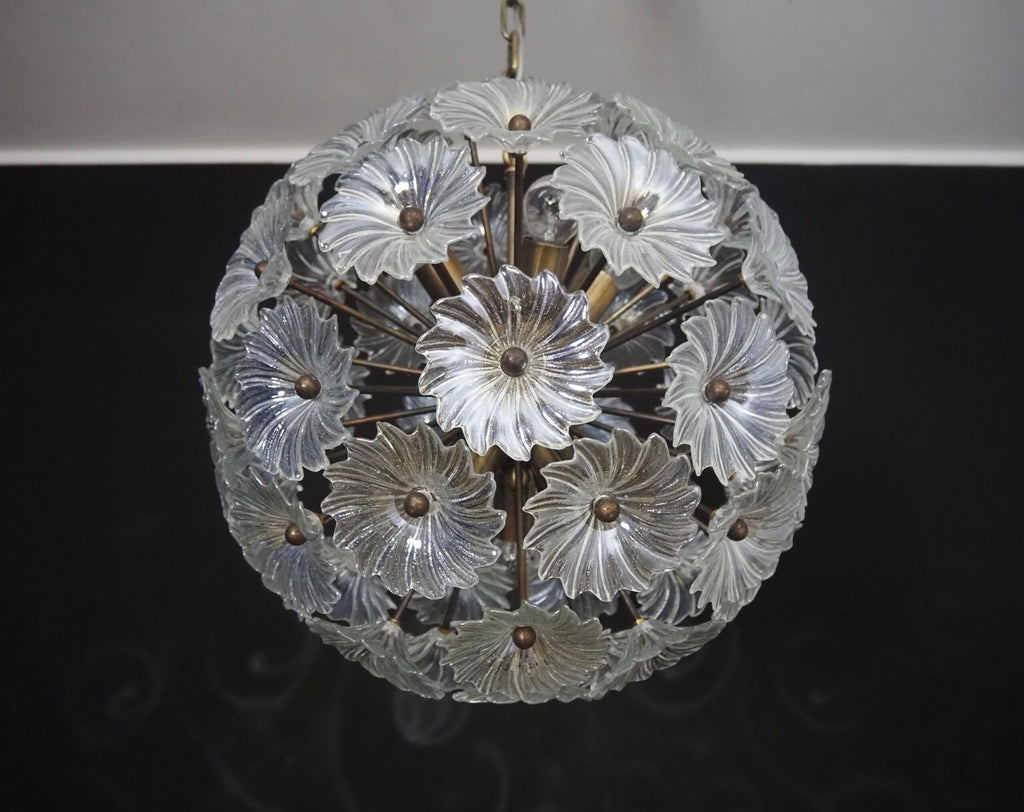 Murano Chandelier | 51 Clear Daisy Glass detail by Bling Lighting Studio