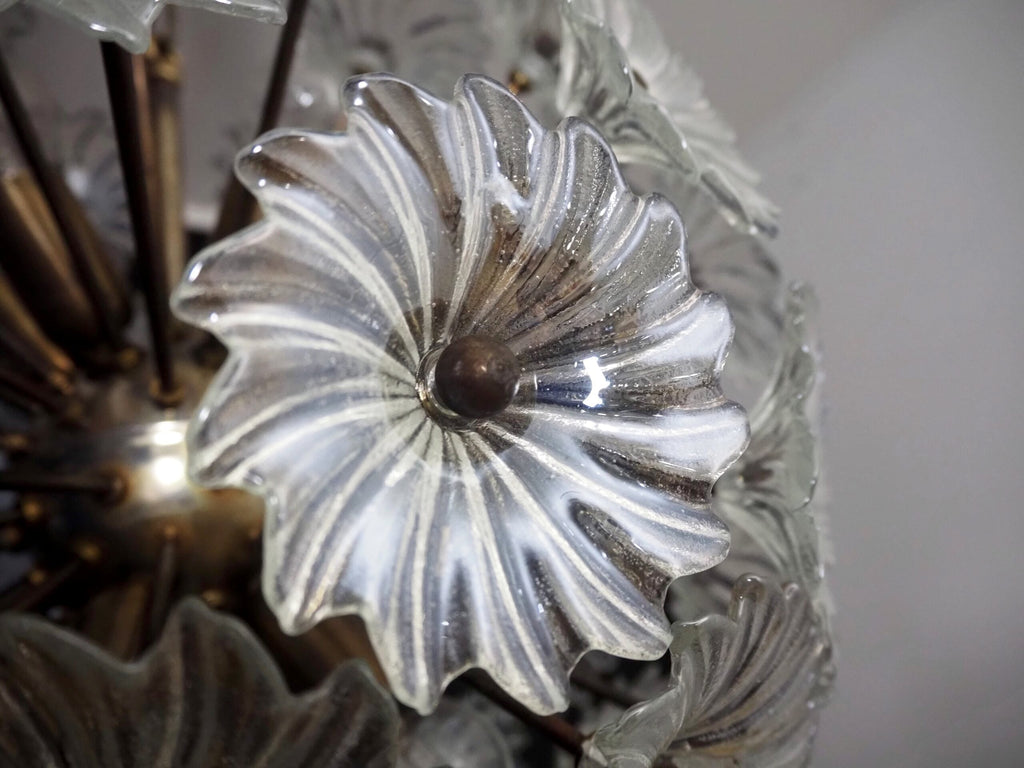 Murano Chandelier | 51 Clear Daisy Glass detail by Bling Lighting Studio
