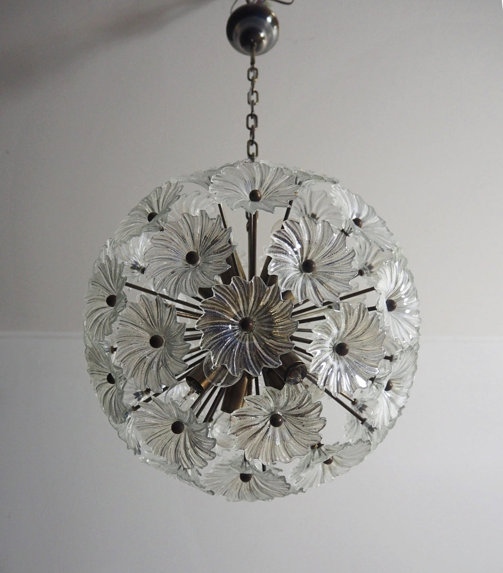 Murano Chandelier | 51 Clear Daisy Glass detail by Bling Lighting Studio