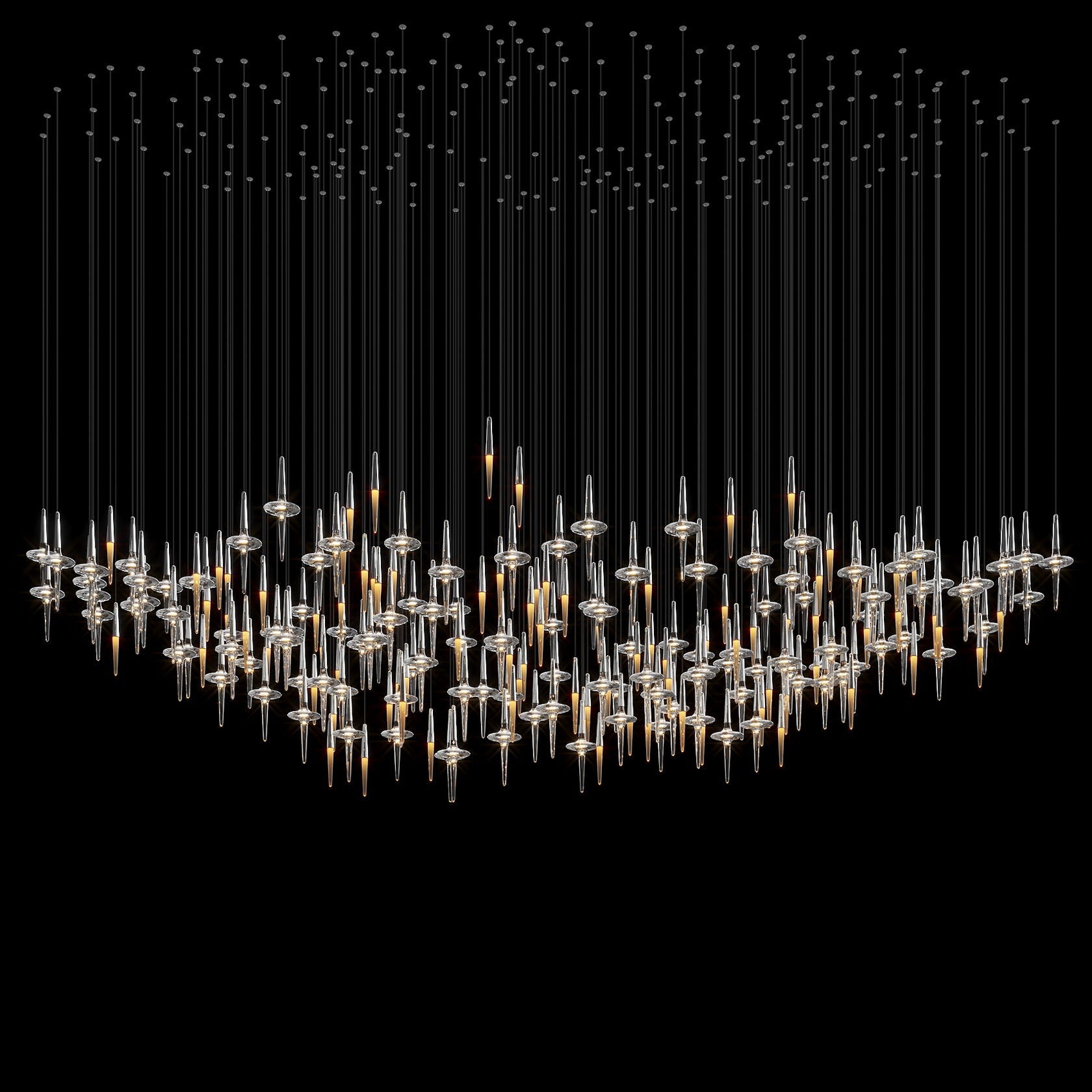 Crystal Icicle Saucer Chandelier
