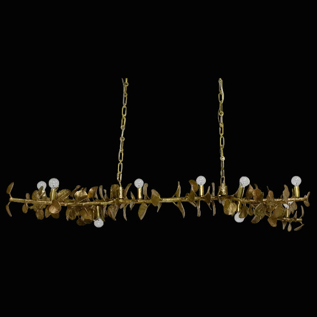 Scroll Leaf Linear Chandelier