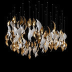 White Twist Leaf Garland Chandelier