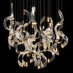 Crystal Crescent Cascade Chandelier