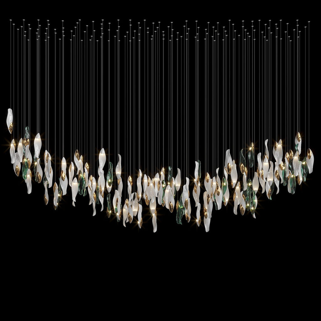 White Sea Petal Cascade Chandelier
