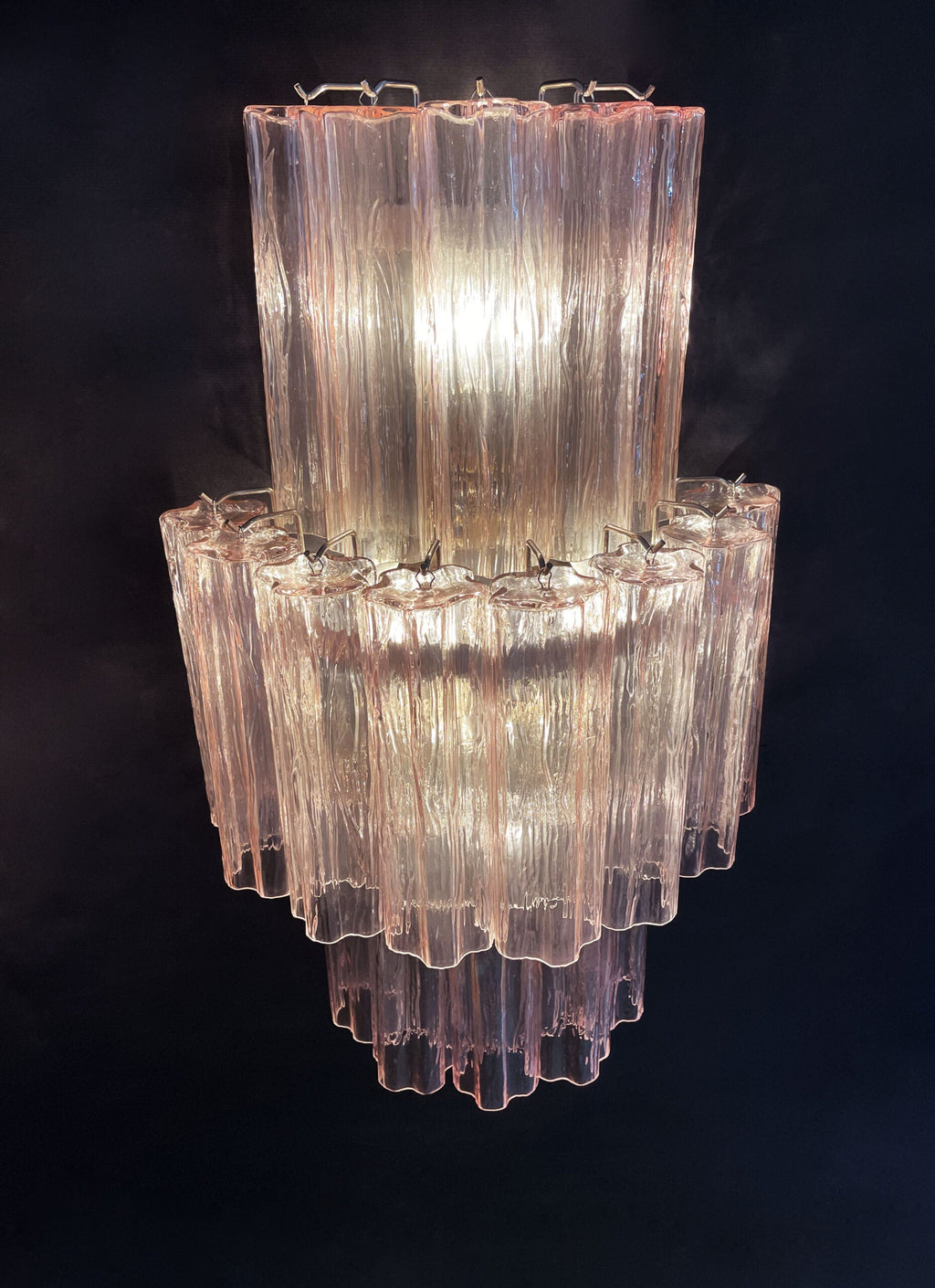 Murano Wall Lamp | 18 Pink Prism Glass | Set of 2