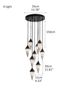 12 light Conical Cluster Minimalist Design Alabaster Pendant Light