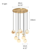 Small Alabaster Cluster Globes Ceiling Pendant Light For High Ceiling